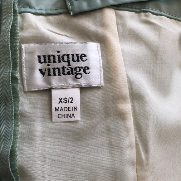 Unique Vintage Sage & Ivory Tulle Swing Cocktail Dress, XS, NWT - Picture 6 of 11